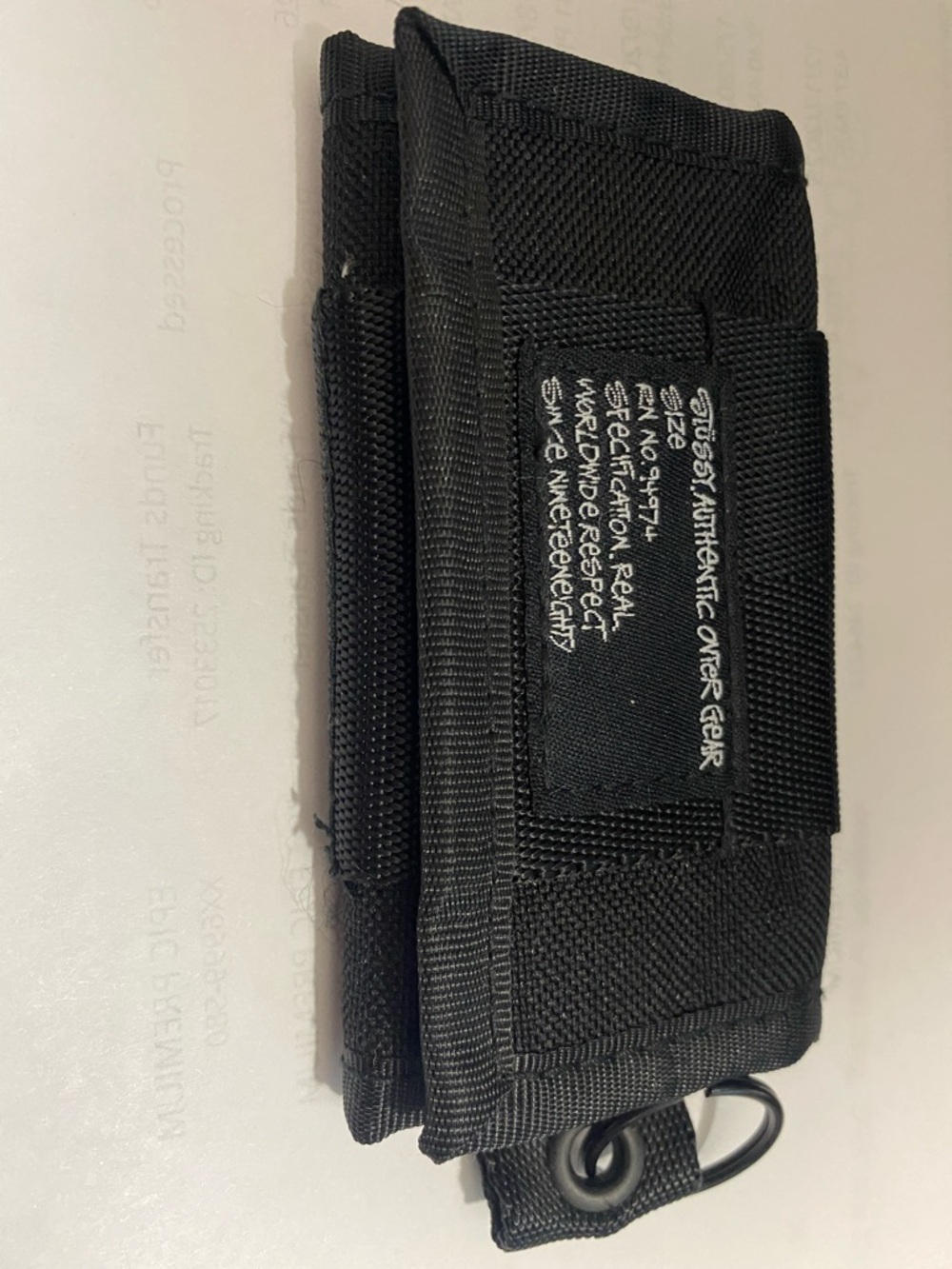 Stussy Vintage Black Nylon Key Wallet with Key Loop